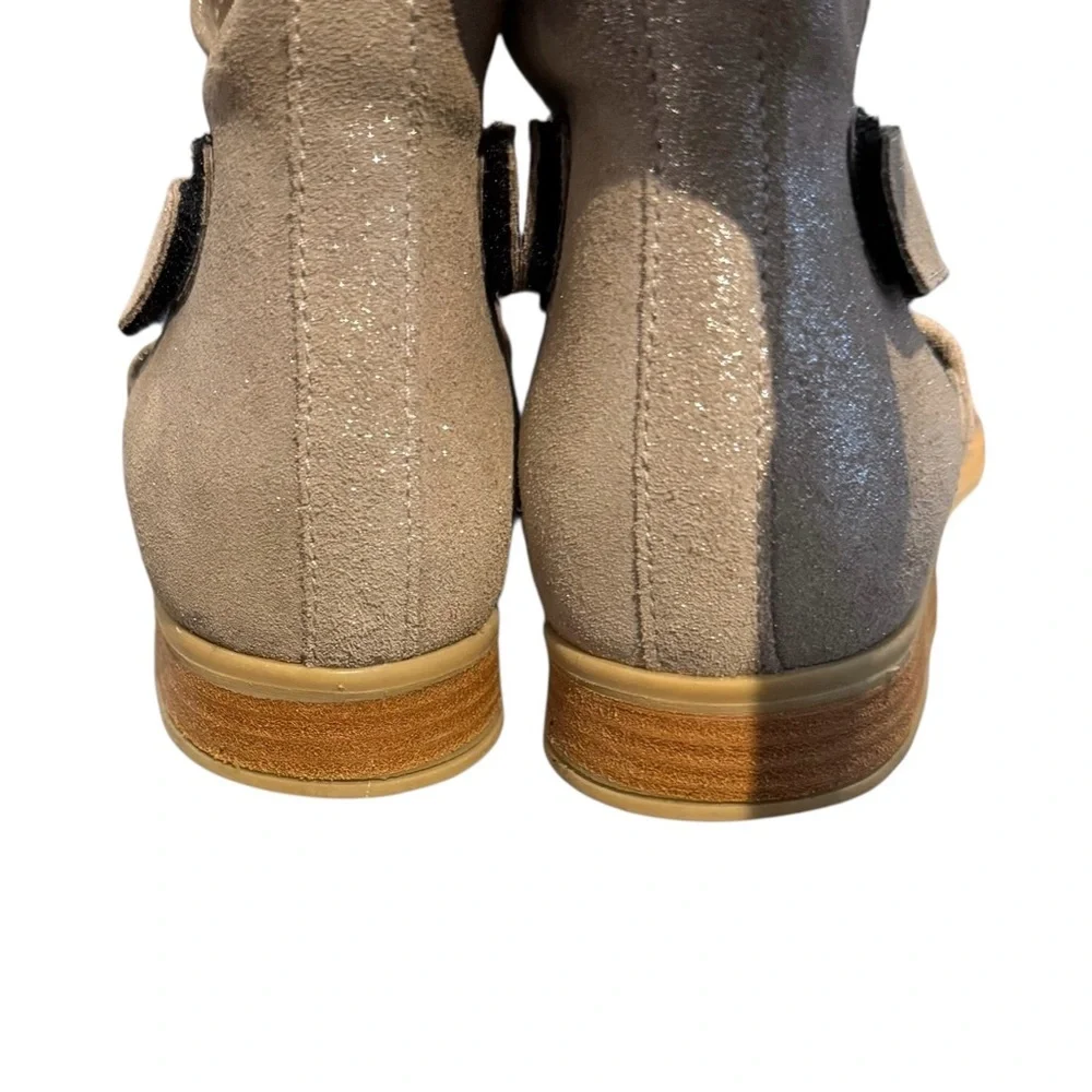 Musse & Cloud Calia Suede-Leather Bootie Stylish Tan Women's Sandals Shoes